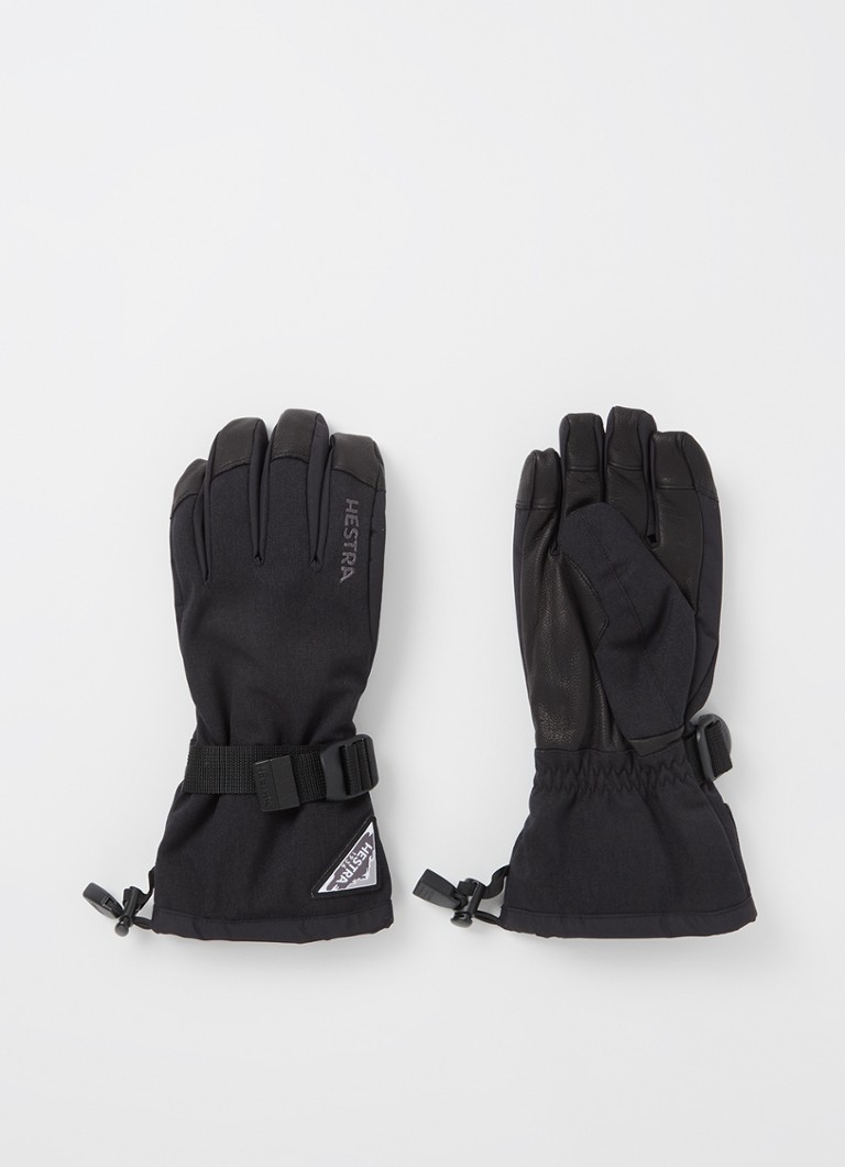 Lucht rietje Peer Hestra Powder Gauntlet handschoenen met leren details • Zwart • de Bijenkorf