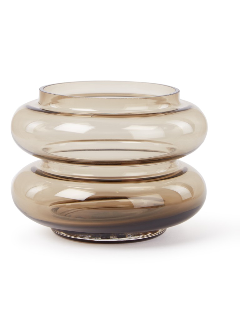 HKliving - Smoked Brown Glass vaas S 11 cm - Bruin
