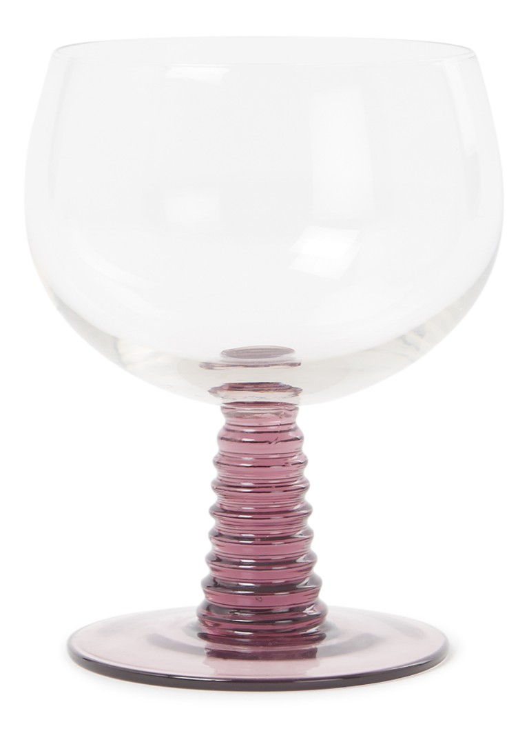 HKliving - Swirl laag wijnglas 35 cl - Paars