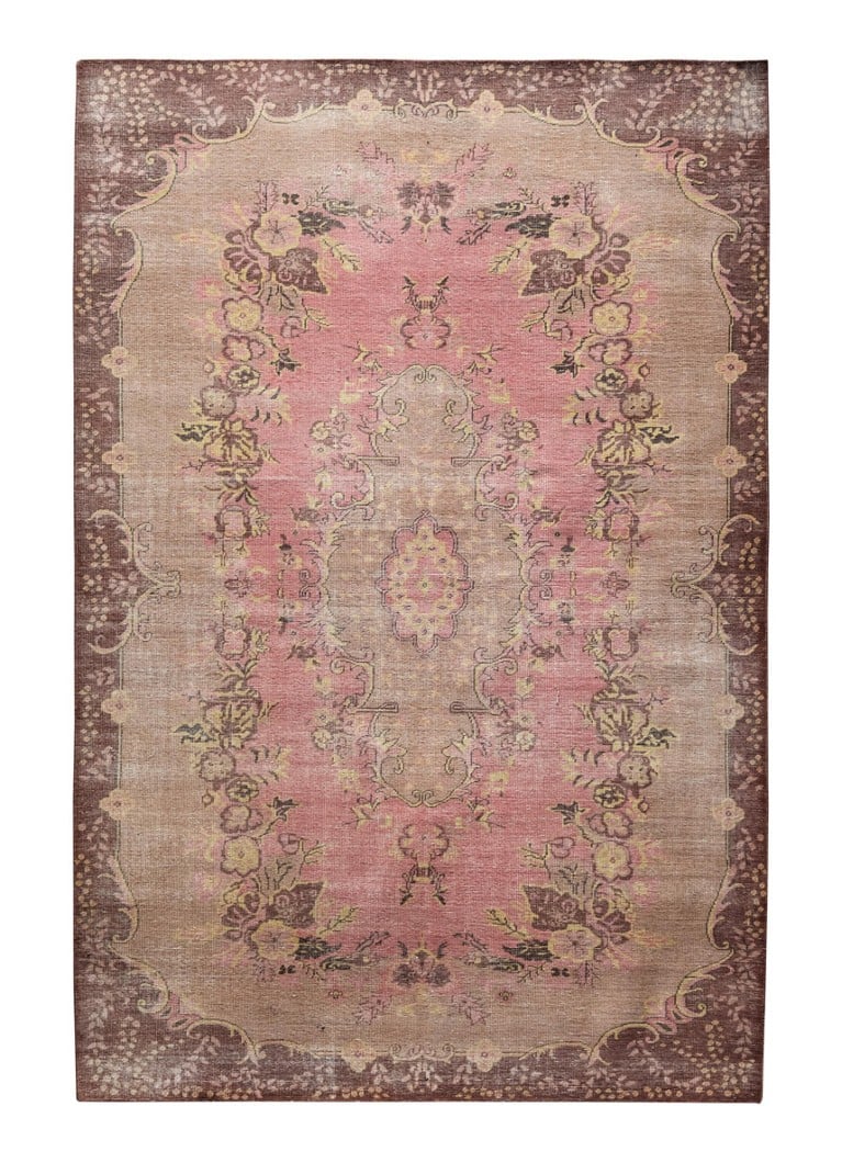 wekelijks vingerafdruk mesh HKliving Wool Knotted vloerkleed 200 x 300 cm • Roze • de Bijenkorf