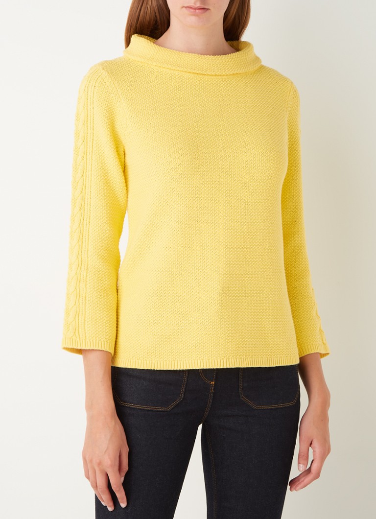 Hobbs - Camilla grofgebreide pullover met structuur - Geel