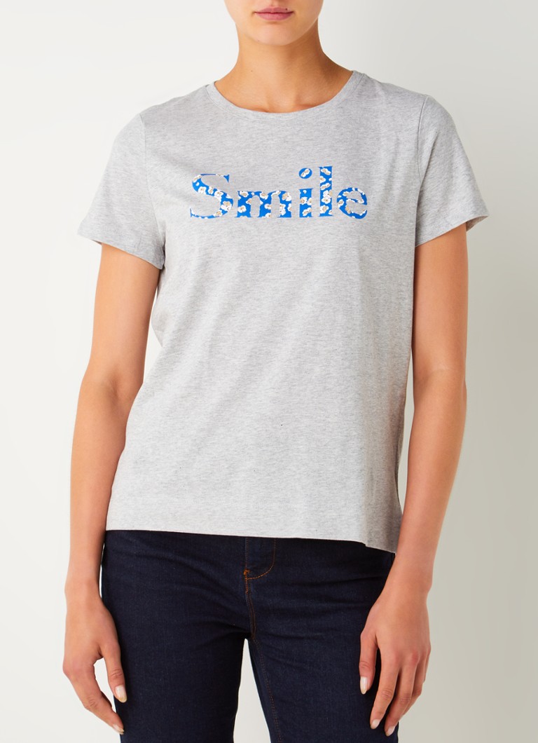 Hobbs - Jamie T-shirt met tekstprint - Grijsmele
