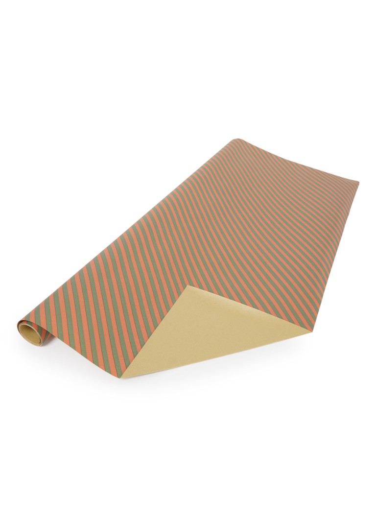 House of Products - Duo Stripe inpakpapier 70 cm x 3 meter - Bronsgroen