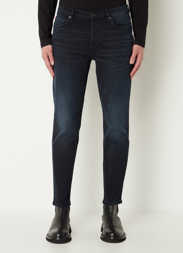 HUGO BOSS - 634 tapered fit jeans met verwassen afwerking en stretch - Indigo