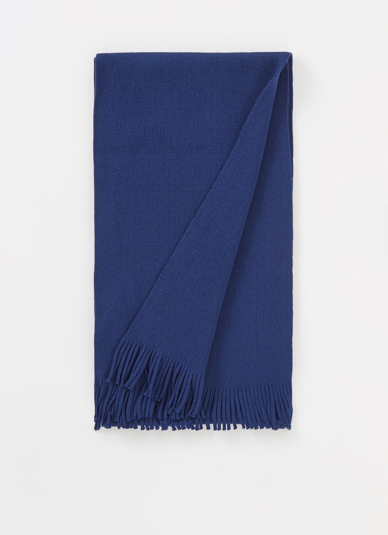 HUGO BOSS - Albas sjaal van wol 200 x 25 cm - Royalblauw