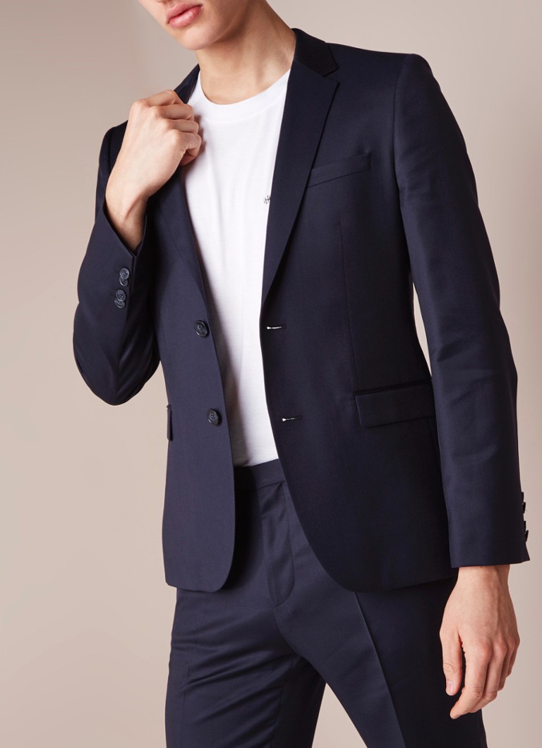 HUGO BOSS - AldonS extra slim fit colbert van scheerwol - Donkerblauw