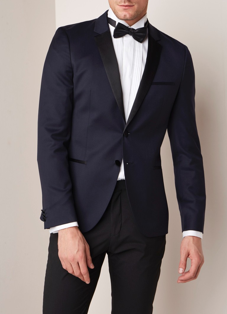 HUGO BOSS - Alinz slim fit colbert met borstzak - Donkerblauw