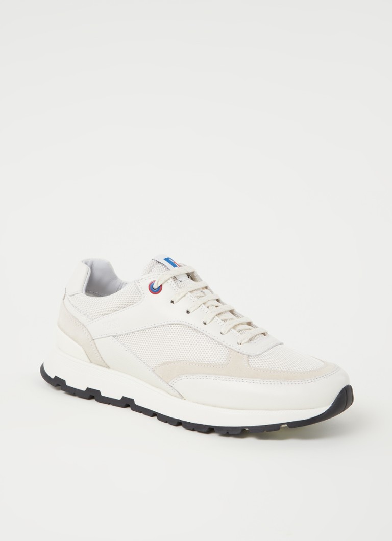 HUGO BOSS Arigon sneaker met suède details ⢠Creme ⢠de Bijenkorf