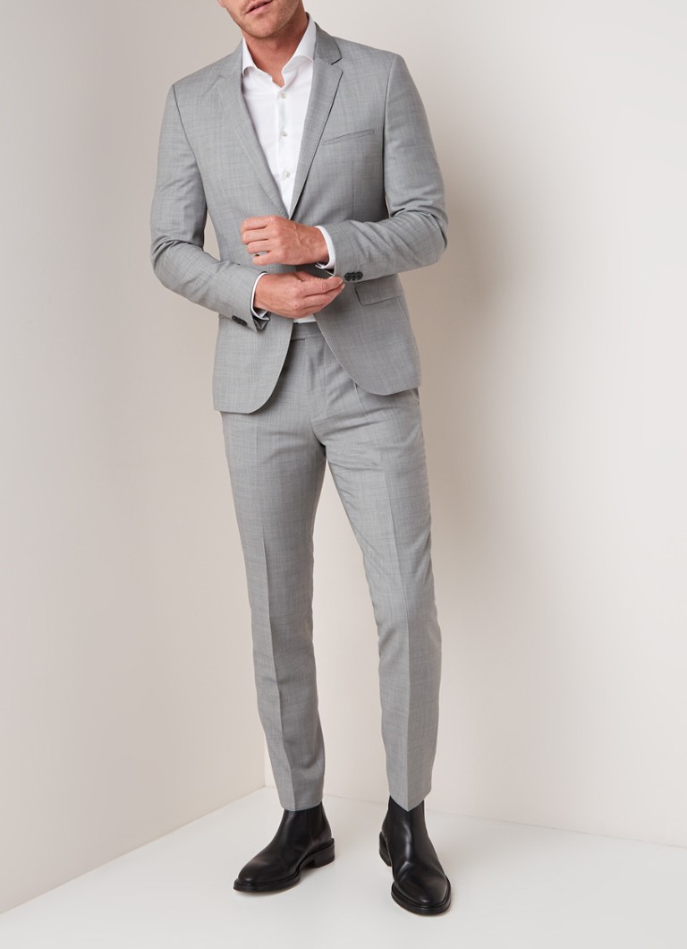 Hugo Boss Arti Hesten Extra Slim Fit Pak Van Gemeleerd Scheerwol