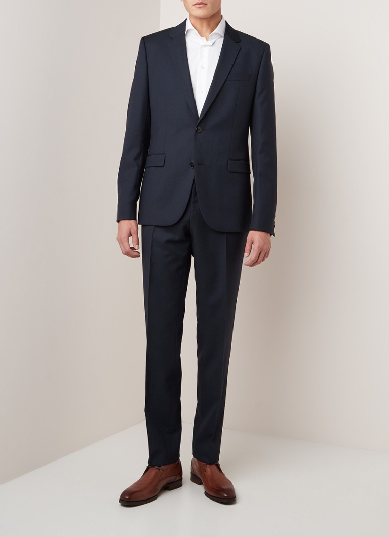 HUGO BOSS - Astian extra slim fit pak van scheerwol - Donkerblauw