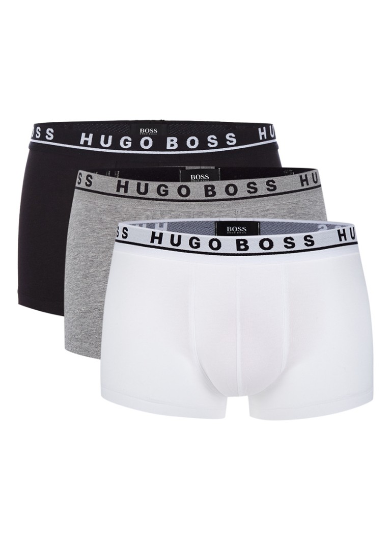 HUGO BOSS Boxershorts in uni in 3-pack • Grijs • de Bijenkorf