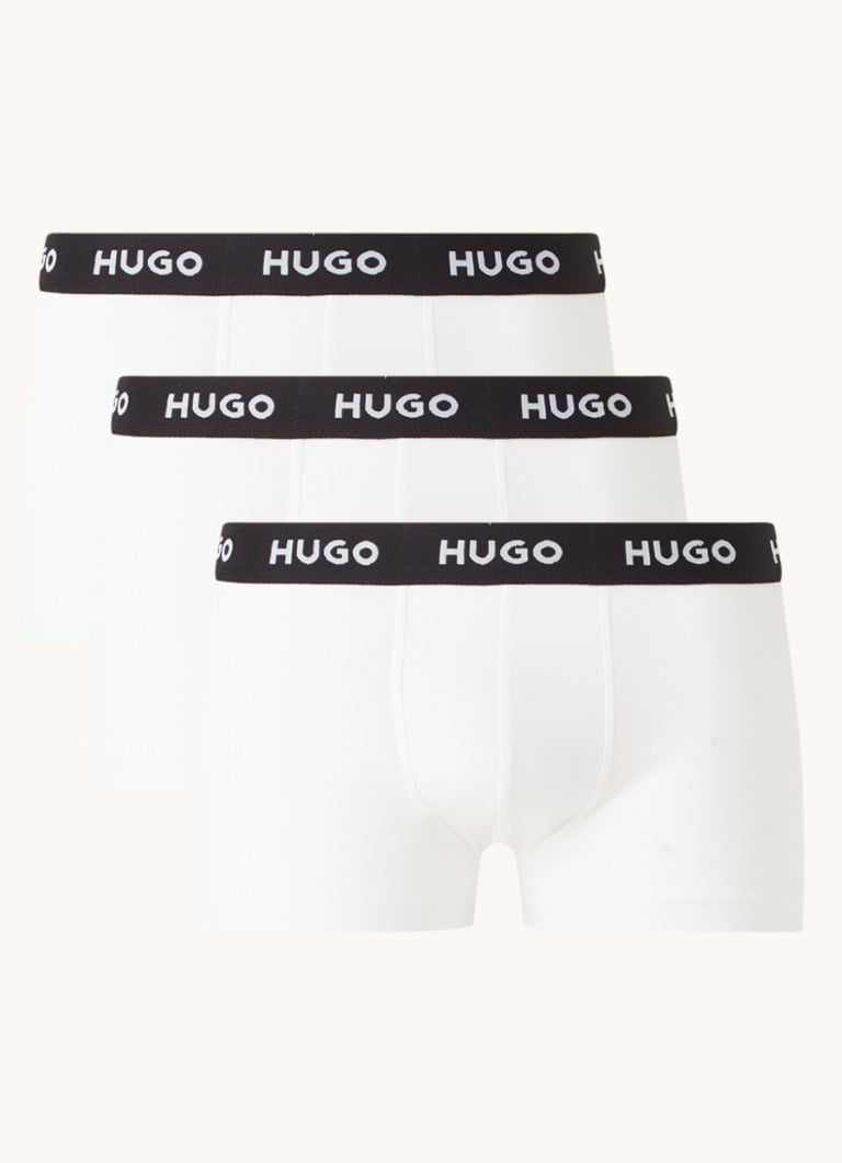 HUGO BOSS - Boxershorts met logoband in 3-pack - Wit