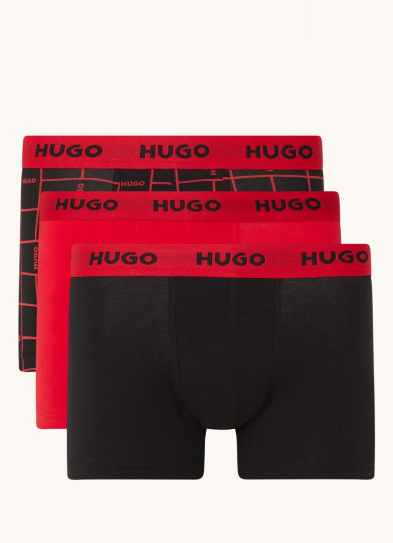 HUGO BOSS - Boxershorts met logoband in 3-pack - Zwart
