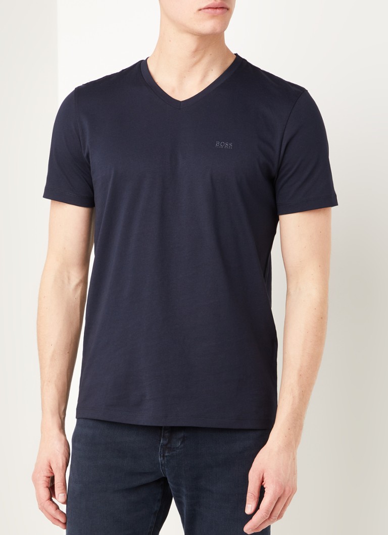 HUGO BOSS - Canistro T-shirt met logoprint - Donkerblauw