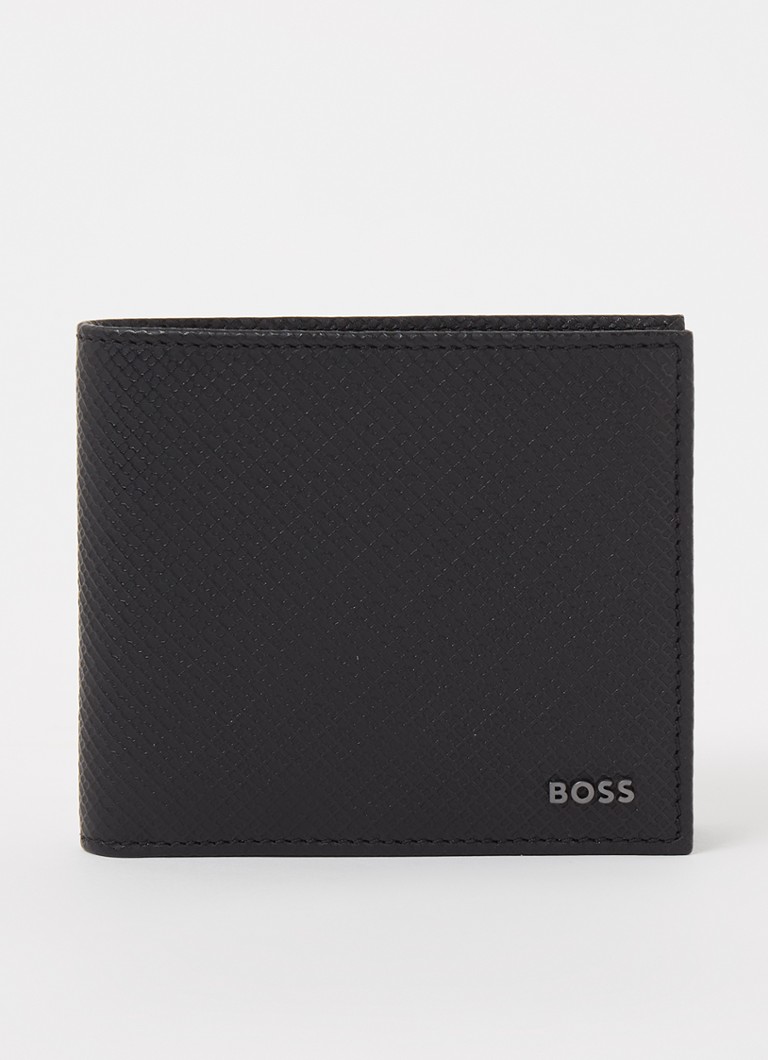 HUGO BOSS City Deco portemonnee van leer met structuur • Zwart • de ...