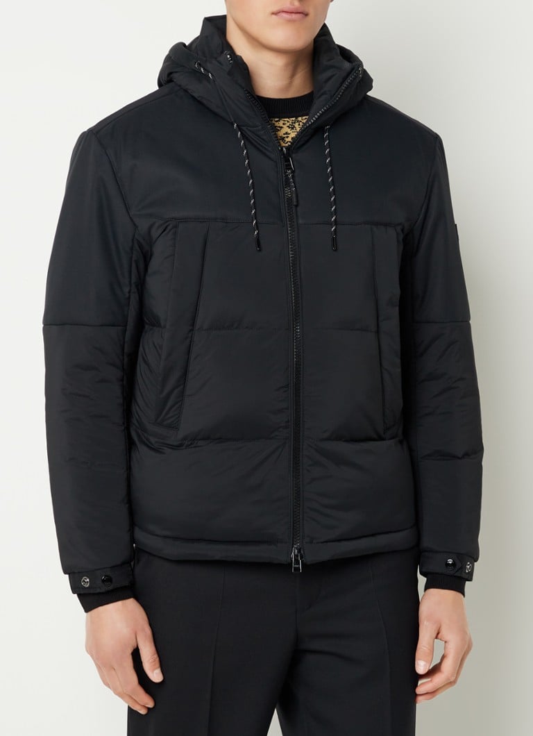 HUGO BOSS - Corado gewatteerde jas met steekzakken en logo - Zwart