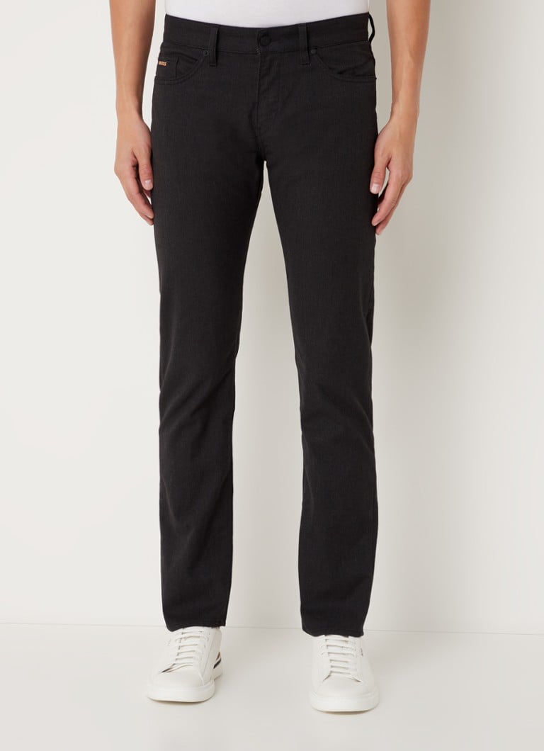 HUGO BOSS - Delaware slim fit jeans met gekleurde wassing - Zwart