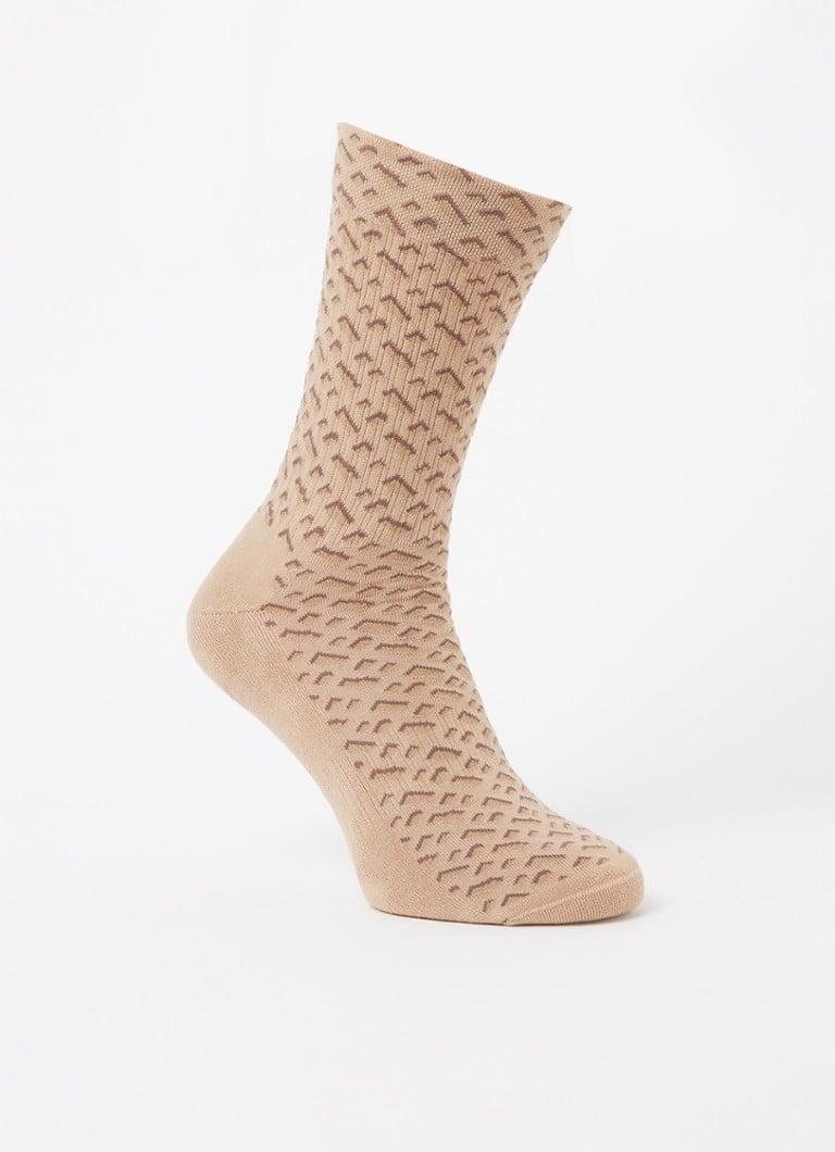 HUGO BOSS - Design Plush sokken met print in katoenblend - Beige