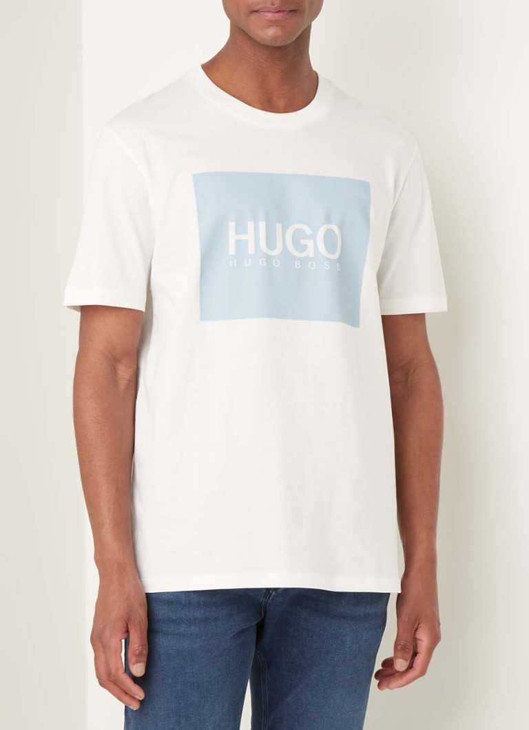 Hugo Boss Dolive T Shirt Met Logoprint • Wit • De Bijenkorf 