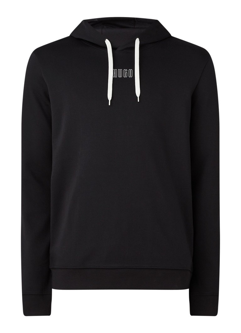 HUGO BOSS Dondy203 unisex hoodie met backprint en steekzakken • Zwart