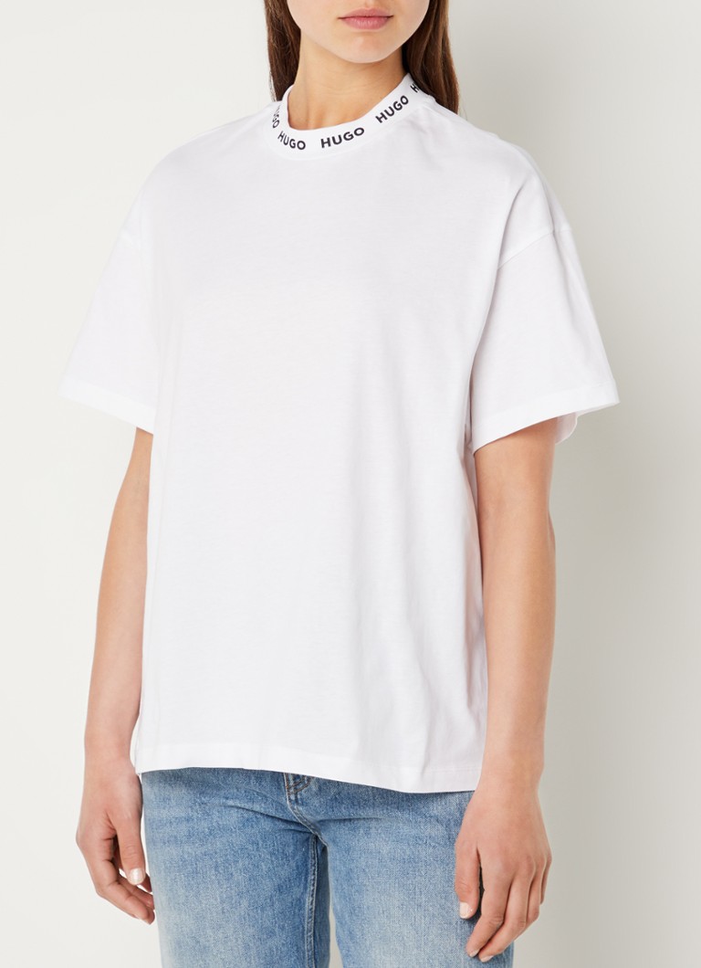 HUGO BOSS - Dorene T-shirt met logoband - Wit