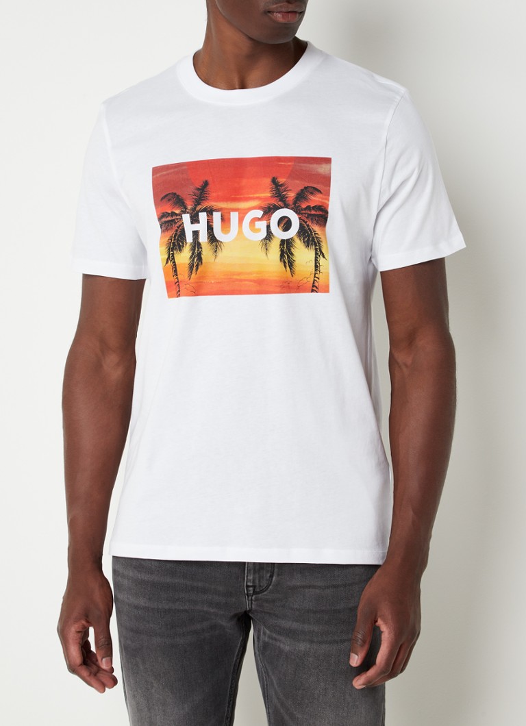 Hugo Boss Men's Dulive 222 Box Logo Print T-Shirt Black Size Medium