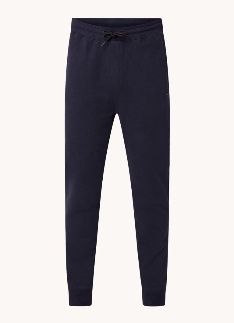 HUGO BOSS - Dumquat tapered fit joggingbroek met logoband en steekzakken - Donkerblauw