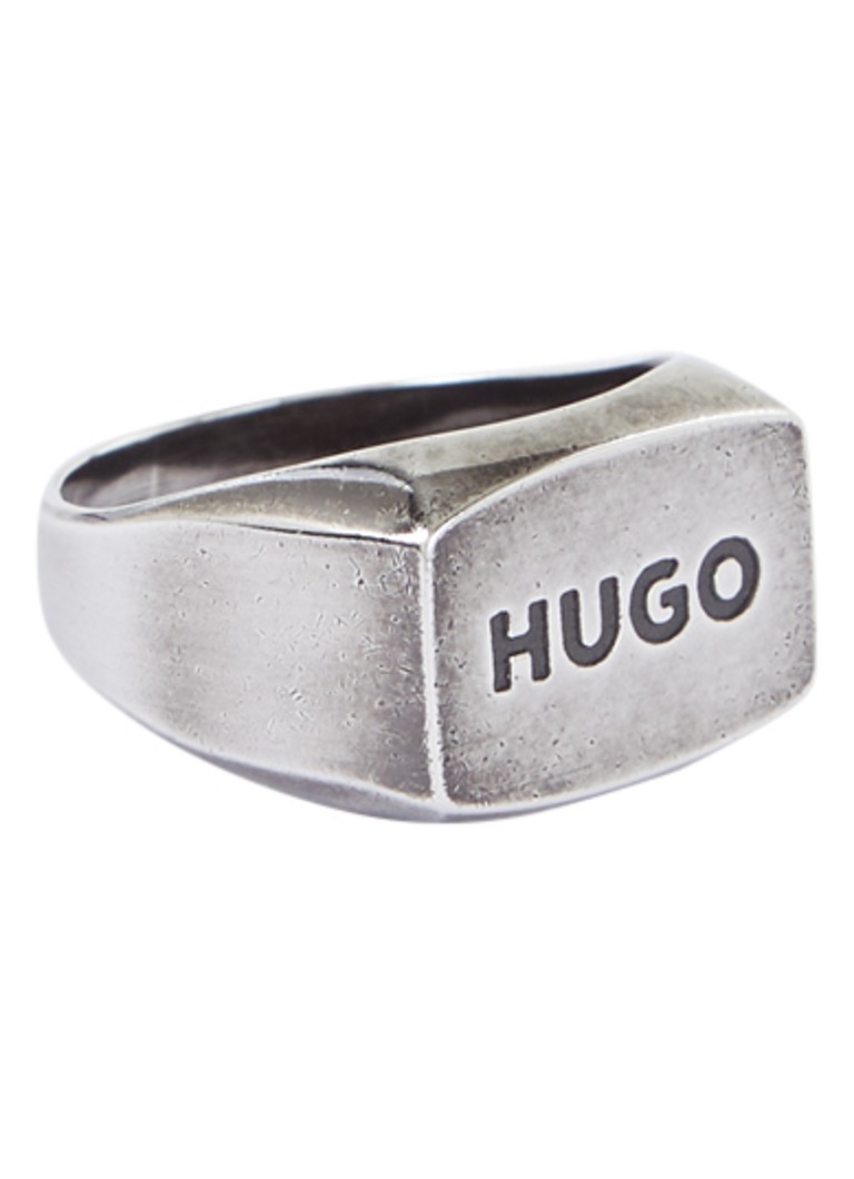 HUGO BOSS - E-Logo zegelring met logo - Zilver