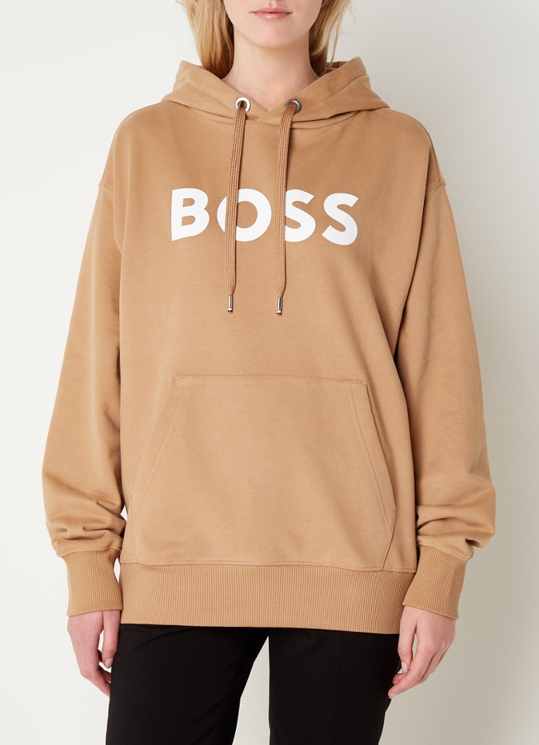 HUGO BOSS - Econy hoodie met logoprint - Beige
