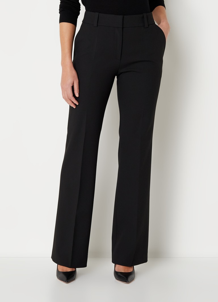Pantalon De Costume Femme Hugo Boss Taille EU 42 Noir - Coupe Ample Taille Haute, Occasion Très Bon état, Mélange Polyester/laine/lycra