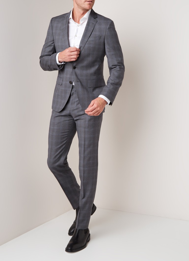 HUGO BOSS - Huge6/Genius5 pak van scheerwol met ruitdessin - Middengrijs