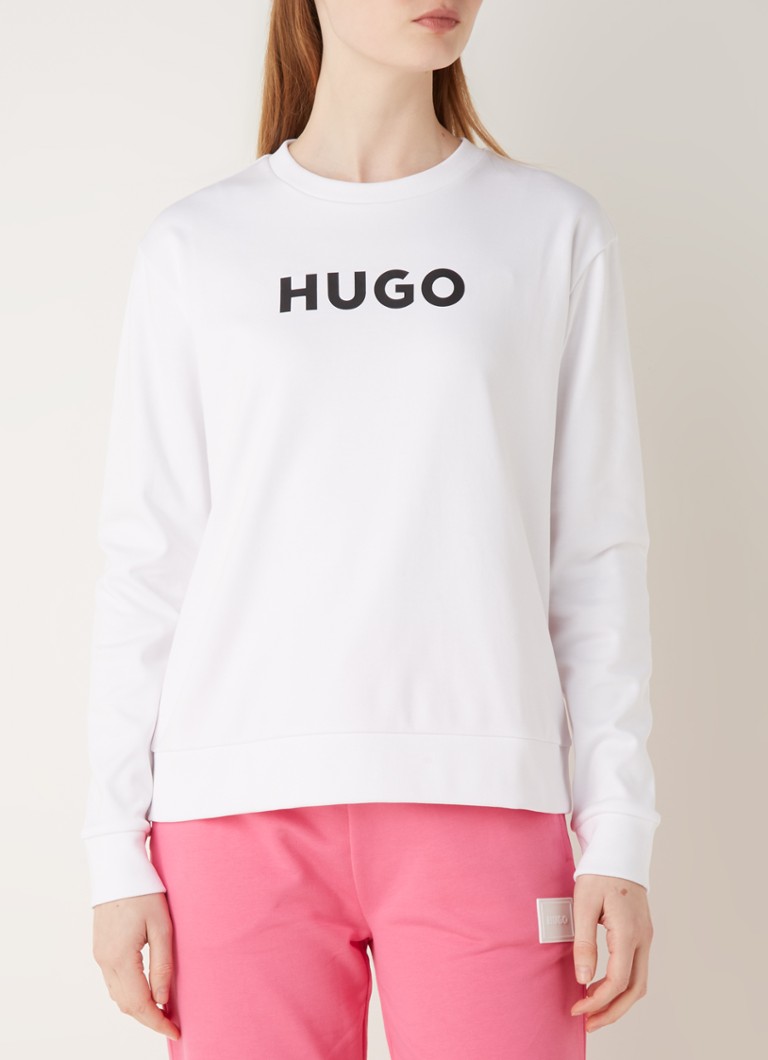 HUGO BOSS - Hugo sweater met logoprint - Wit