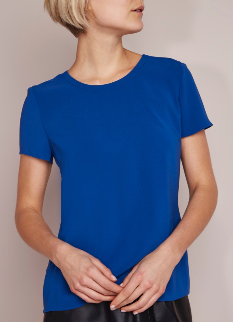 HUGO BOSS Ilyna top met blinde ritssluiting • Royalblauw ...