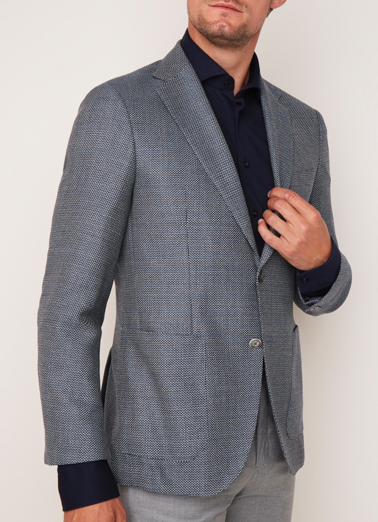HUGO BOSS - Janson7 regular fit colbert van gemêleerd scheerwol  - Donkerblauw