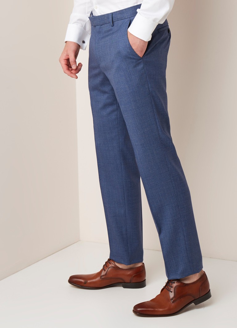 HUGO BOSS - Jeckson/Lenon1 slim fit pak van scheerwol met klepzakken - Donkerblauw