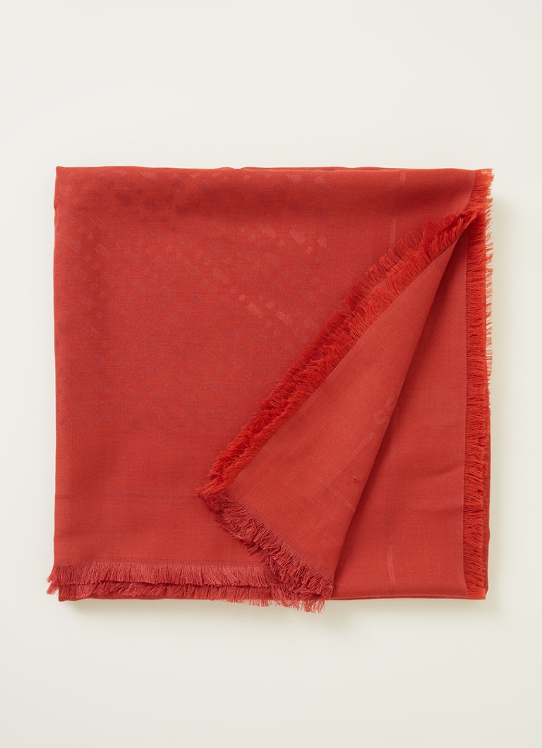 HUGO BOSS - Ledonia sjaal in wolblend 120 x 120 cm - Rood