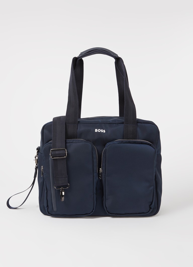 HUGO BOSS - Luiertas met verschoningsmat en afneembare schouderriem - Donkerblauw
