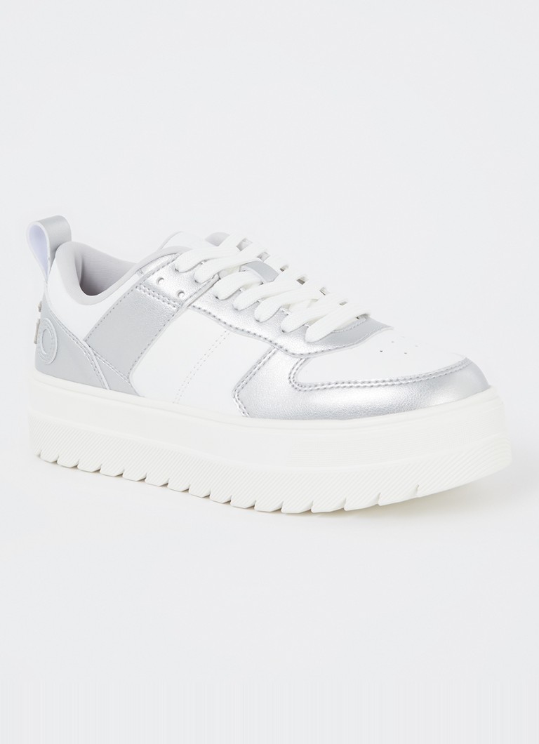 HUGO BOSS - Lyssa sneaker met plateauzool - Zilver