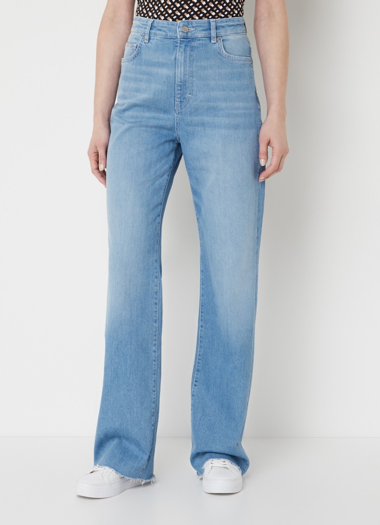 HUGO BOSS Marlene high waist wide fit jeans met lichte wassing • Denim