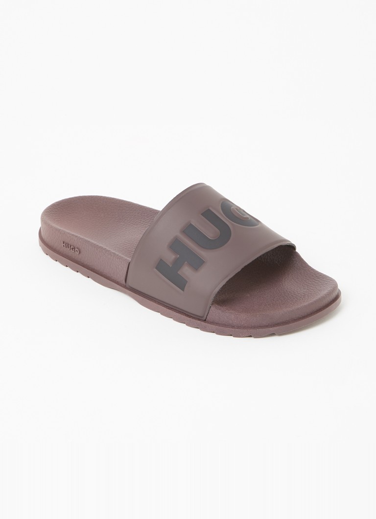 HUGO BOSS Match slipper met logo • Donkerbruin • de Bijenkorf