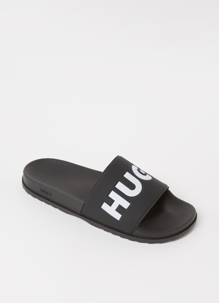HUGO BOSS - Match slipper met logo - Zwart