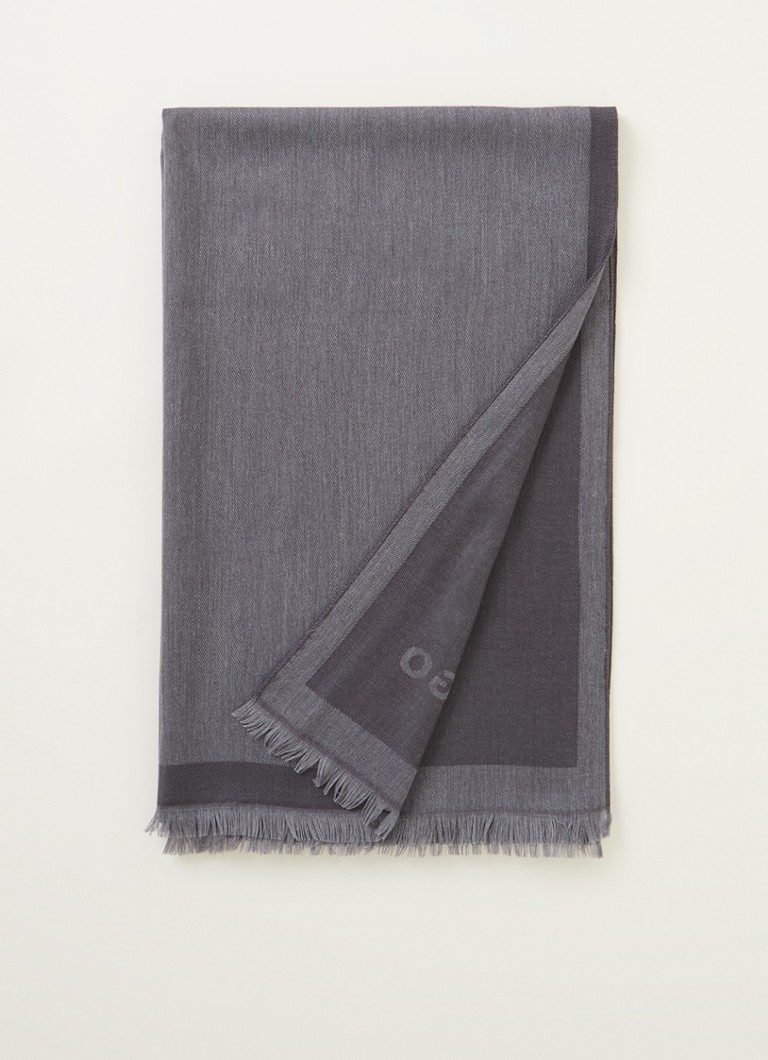 HUGO BOSS - Men-Z sjaal met logo 200 x 60 cm - Donkergrijs