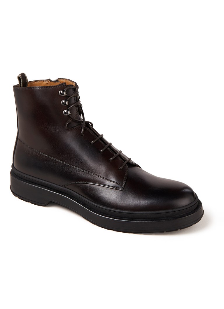 HUGO BOSS - Montreal Halb veterboot van leer - Zwart