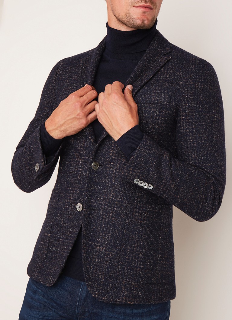HUGO BOSS - Nold2-J slim fit colbert in gemêleerde wolblend - Donkerblauw