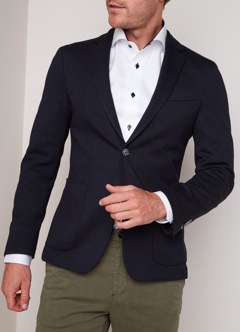 HUGO BOSS - Nold2-J slim fit jersey colbert met opgestikte zakken - Donkerblauw