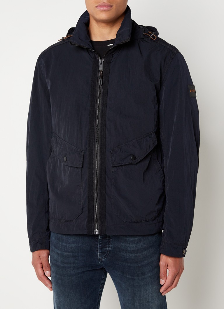 HUGO BOSS OprinD jack met capuchon en steekzakken • Blauw • de Bijenkorf