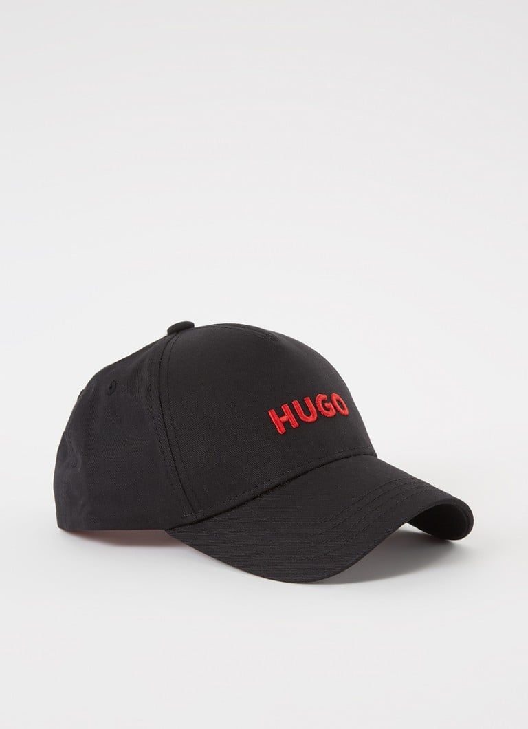 HUGO BOSS - Pet met logoborduring - Zwart