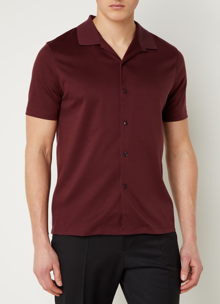 HUGO BOSS Powell regular fit overhemd van jersey • Donkerrood • de