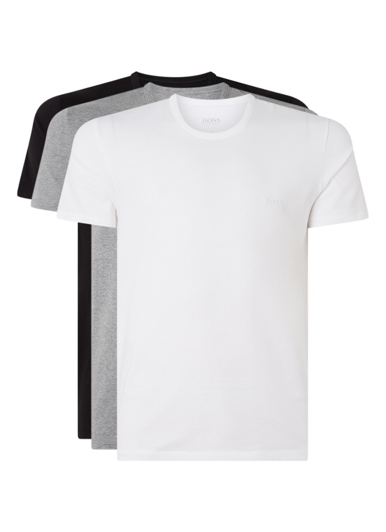 HUGO BOSS - Regular fit T-shirt met ronde hals in 3-pack - Multicolor