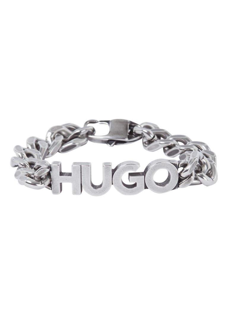 HUGO BOSS - Schakelarmband met logo - Zilver